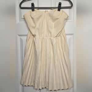 •NWOT•Shein Cream Strapless Pleated Dress